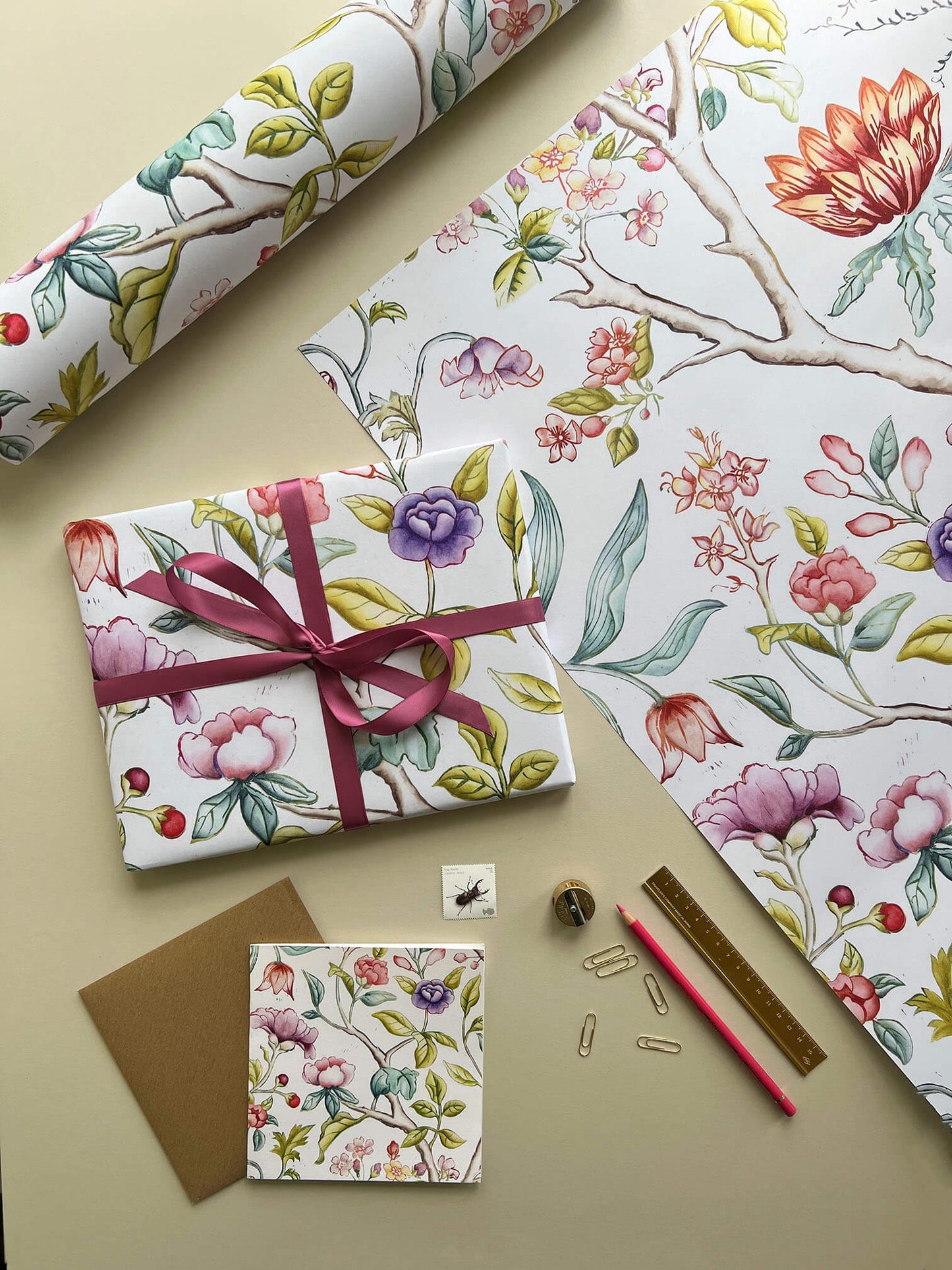 Patterned Paper Peony Garden Swallow
