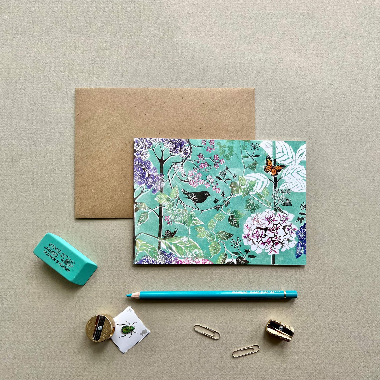 Patterned Paper Poppy & Wild Rose Sea Foam